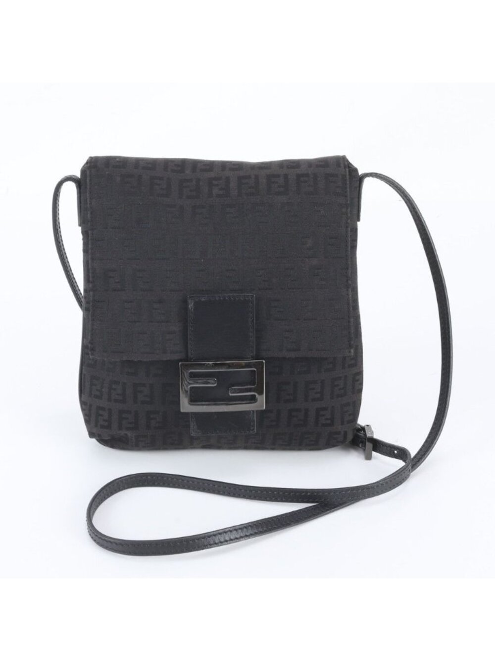 Fendi Zucchino Leather Shoulder Bag Crossbody Hand
